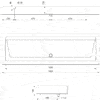 MINERALCAST wash trough for wall mounting, 3 wash basins, without tap hole, W.1800 mm, 454180**