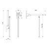 Maniglia di sostegno pieghevole con piede, l. 850 mm, alluminio antracite metallizzato, ADL-511963C**