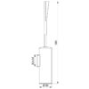 Toilet brush set for wall mounting with cover and long handle, with anti-theft device, high-gloss polished stainless steel
