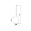 Ensemble brosse WC pour montage mural, acier inoxydable satiné, fixation avec antivol